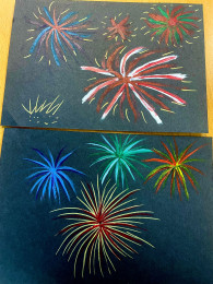 Bonfire Night art work- curriculum links.